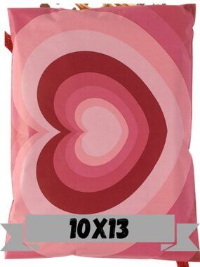 25 Hearts Print Polymailers 10x13